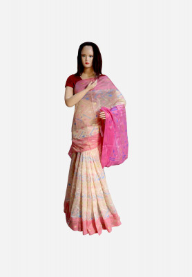 Indian jamdani silk with blouse 