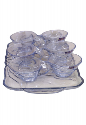 Glass cup set With tray  