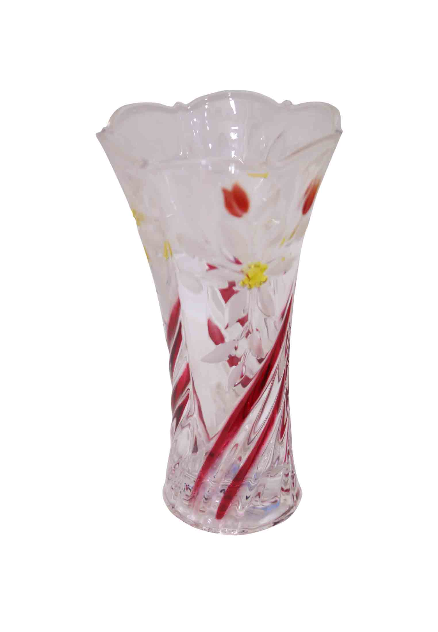 Biye Bazaar White Glass Flower Vase