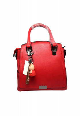 Artificial leather red color party bag
