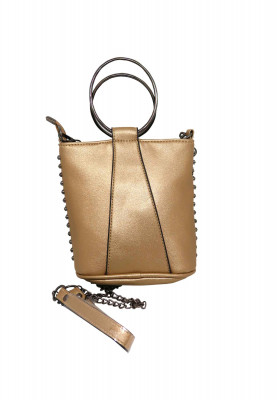 Biscuit color artificial leather Party bag
