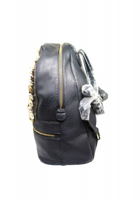 Black artificial leather china Bag pack