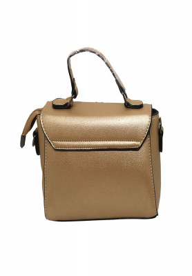 Light golden artificial leather Party bag