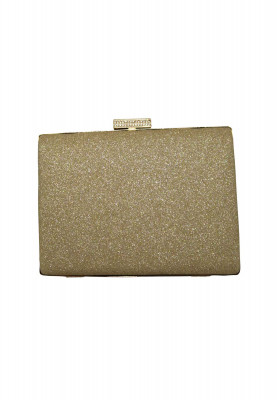 Golden artificial leather small Party bag