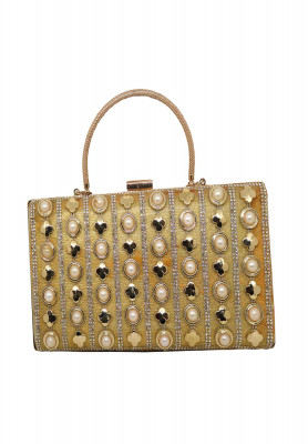 Golden stone work Party bag