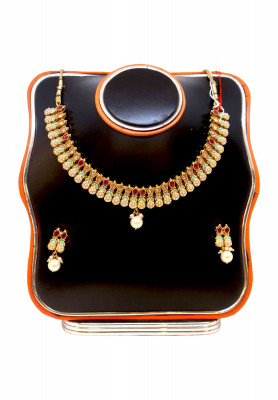Gold plate round Joypuri necklace
