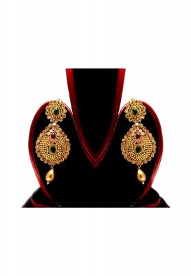 Golden antic sita har with ear ring & necklace  