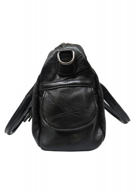 Black artificial leather medium Party bag