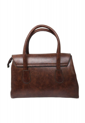 Brown artificial leather medium Party bag