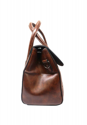 Brown artificial leather medium Party bag