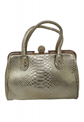 Golden artificial leather Party bag
