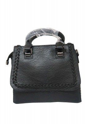 Black artificial leather Party bag