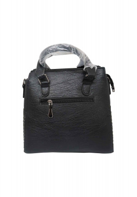 Black artificial leather Party bag