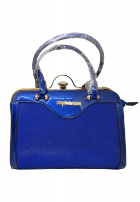 Blue artificial leather Party bag