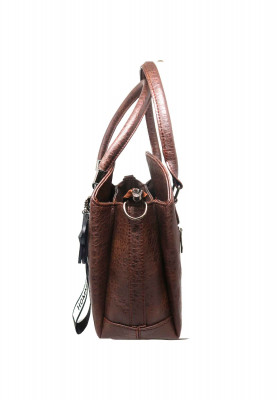 Artificial leather coffee color Party bag