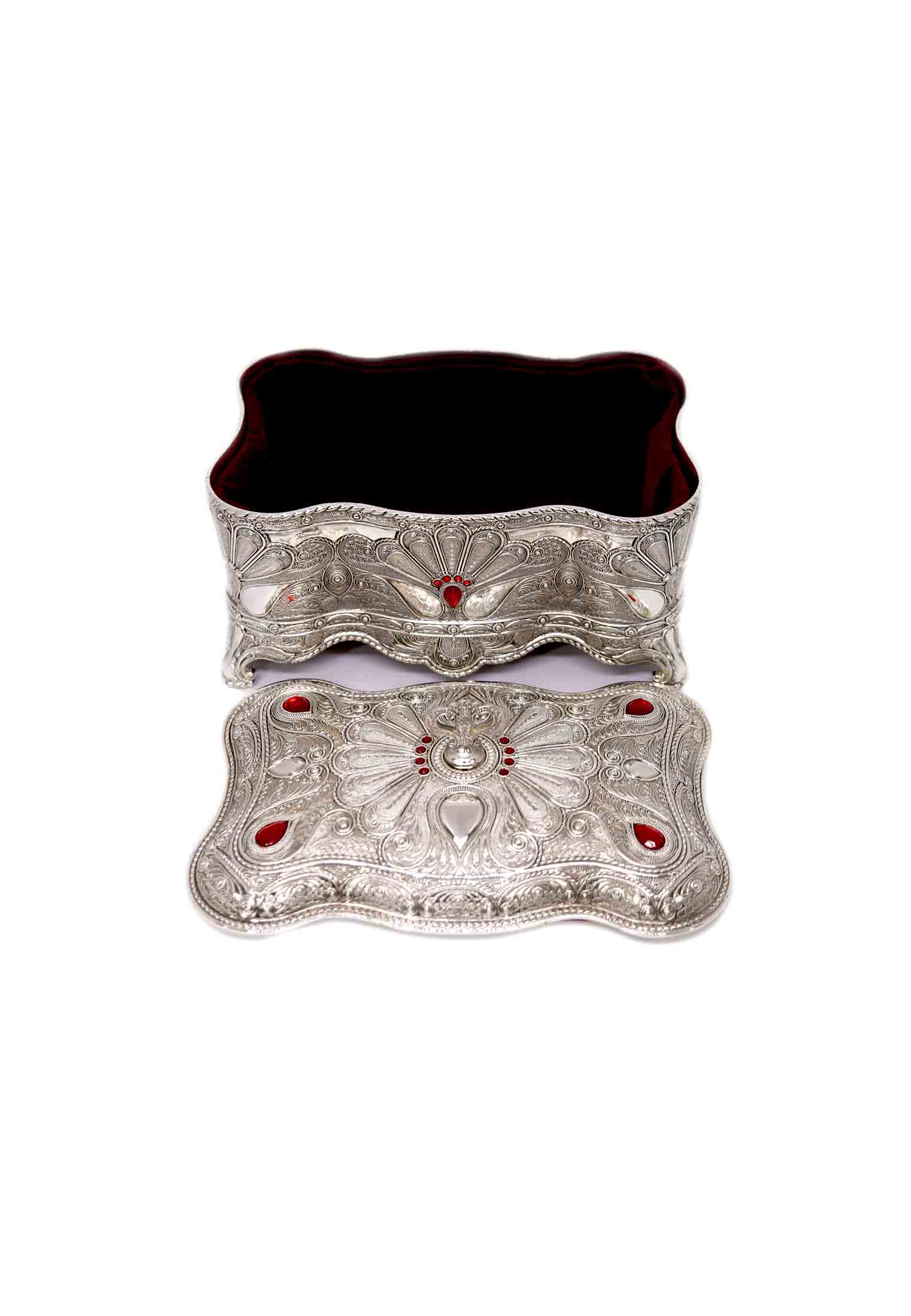 Big size silver Ornaments box 
