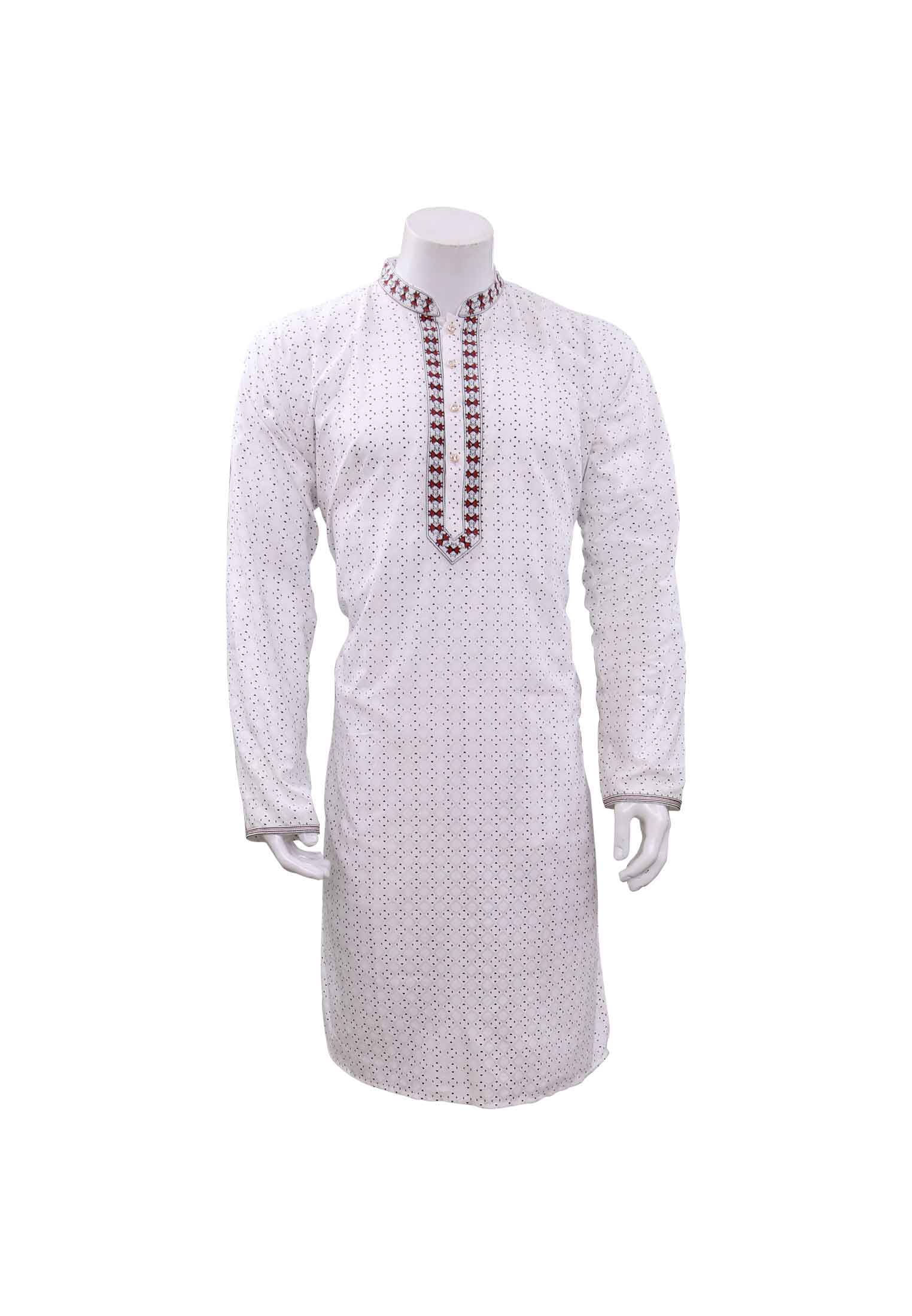 White Desi Cotton Panjabi