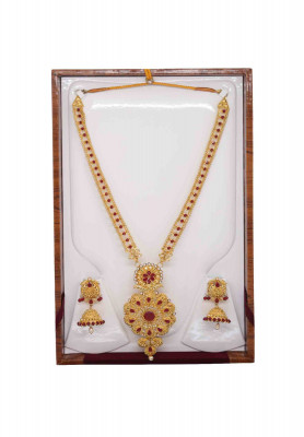 V Shaped Gold Plated Premium Necklace Set