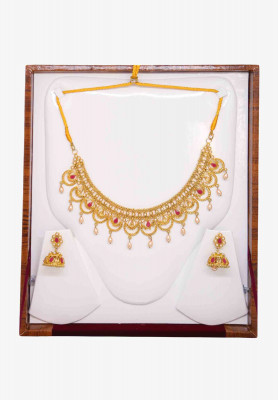 Light Gold Plated Necklace and Earrings