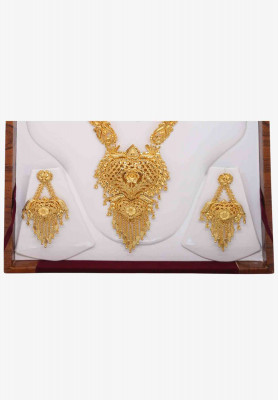 Heavy Locket Gold Plated Necklace Set