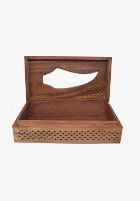 Wood tissue box