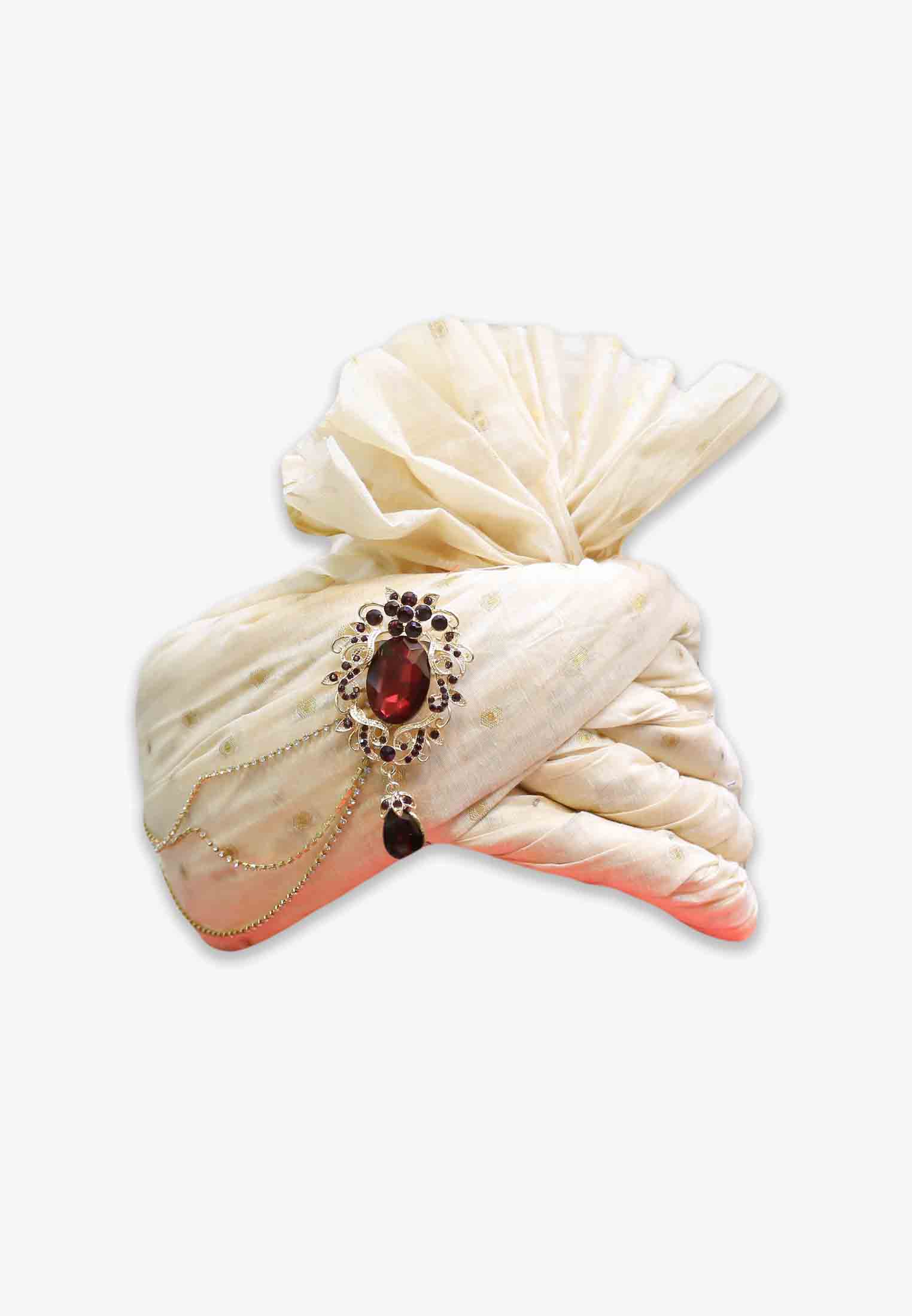 Off white Colored Wedding Pagri