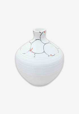 White Chinese Flower Vase
