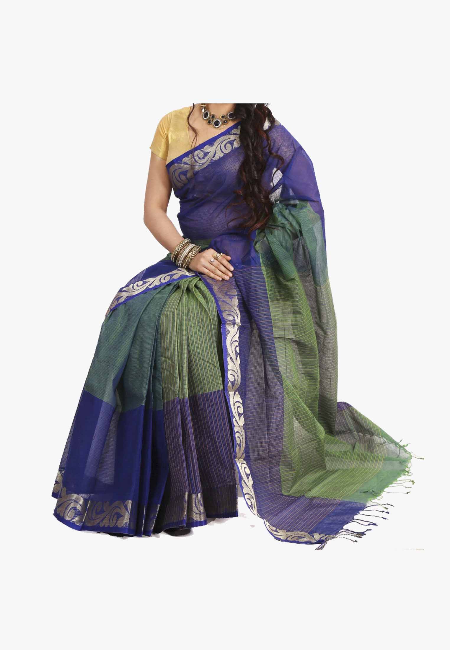 Multicolor Slick Cotton Saree