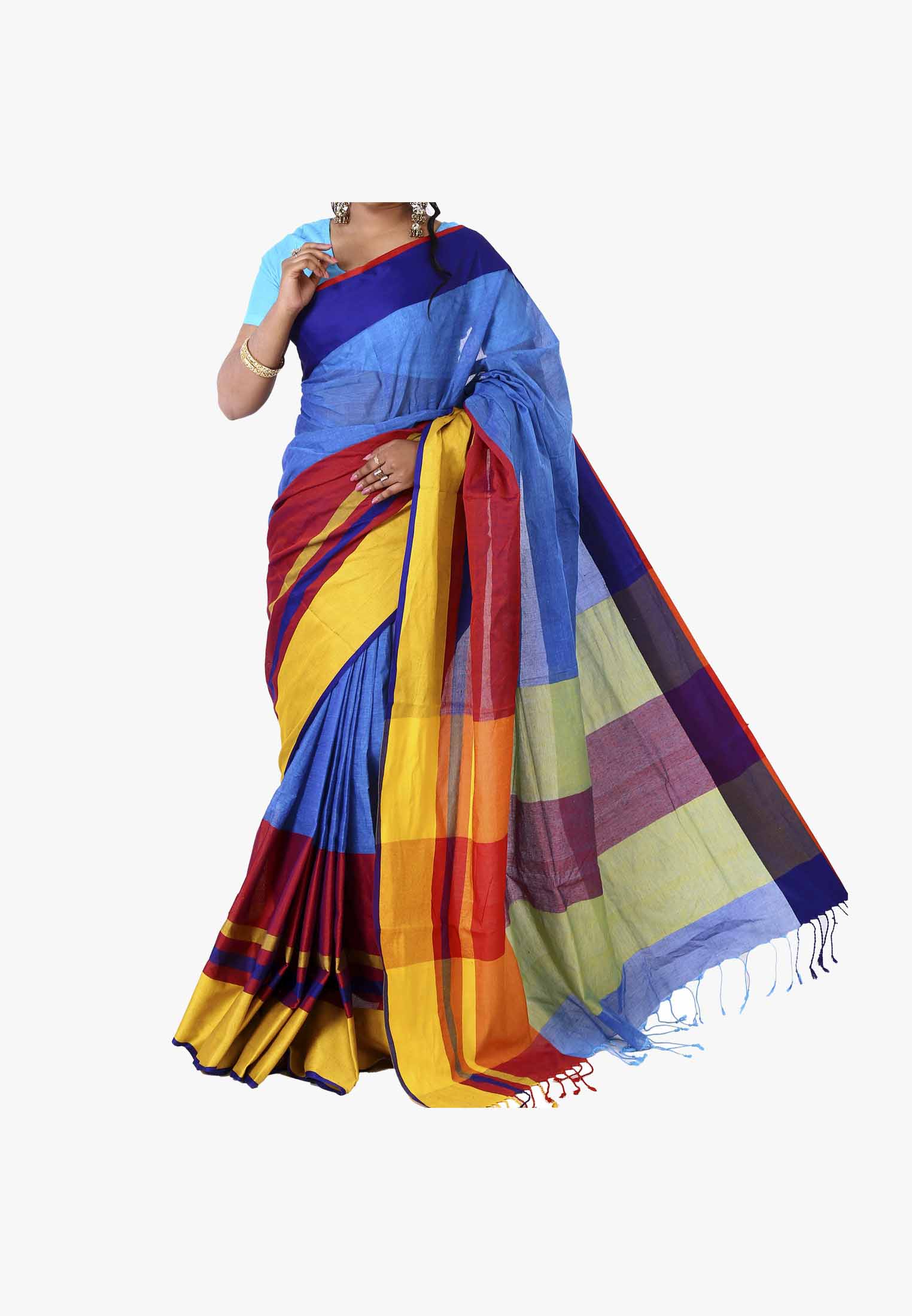 Multicolor Slick Cotton Saree