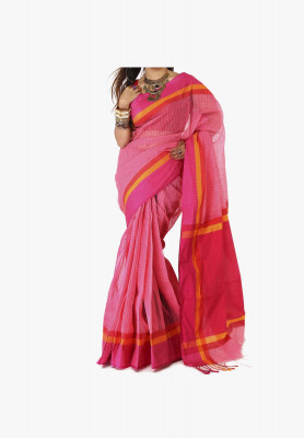 Magenta color cotton silk Saree