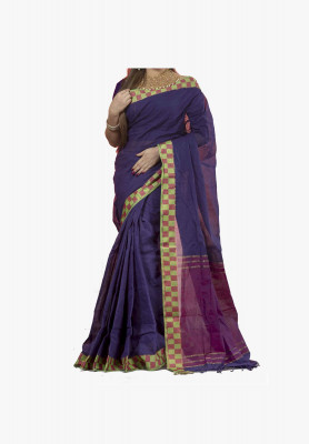 Purple-color cotton silk Saree