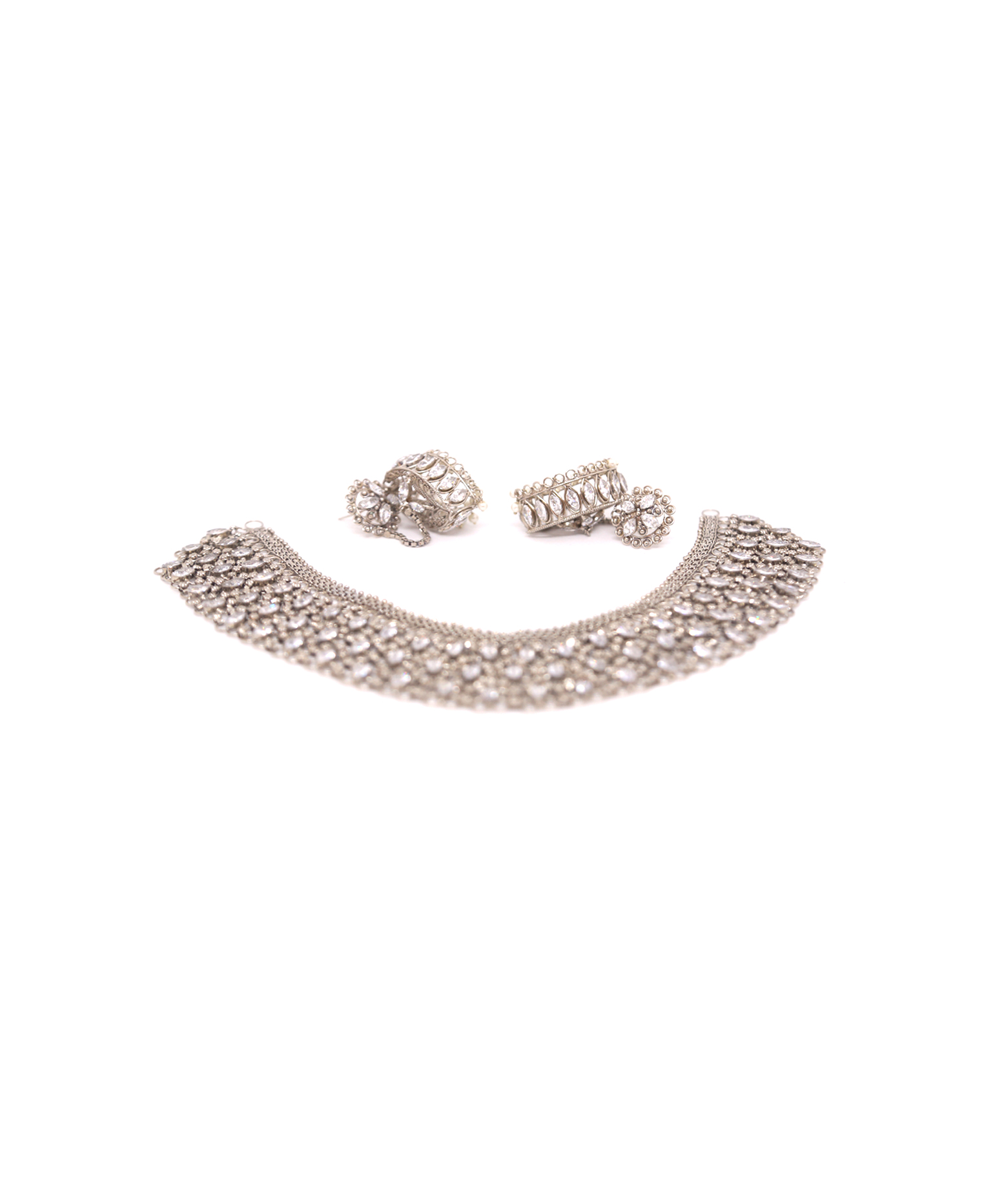 Silver-Gold Wedding Necklace Set 