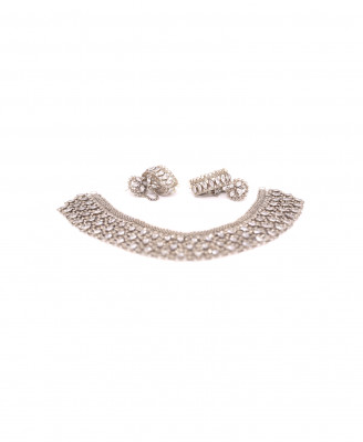 Silver-Gold Wedding Necklace Set 