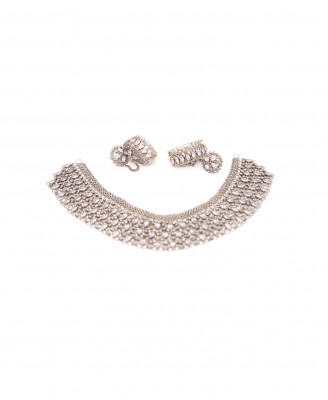 Silver-Gold Wedding Necklace Set 