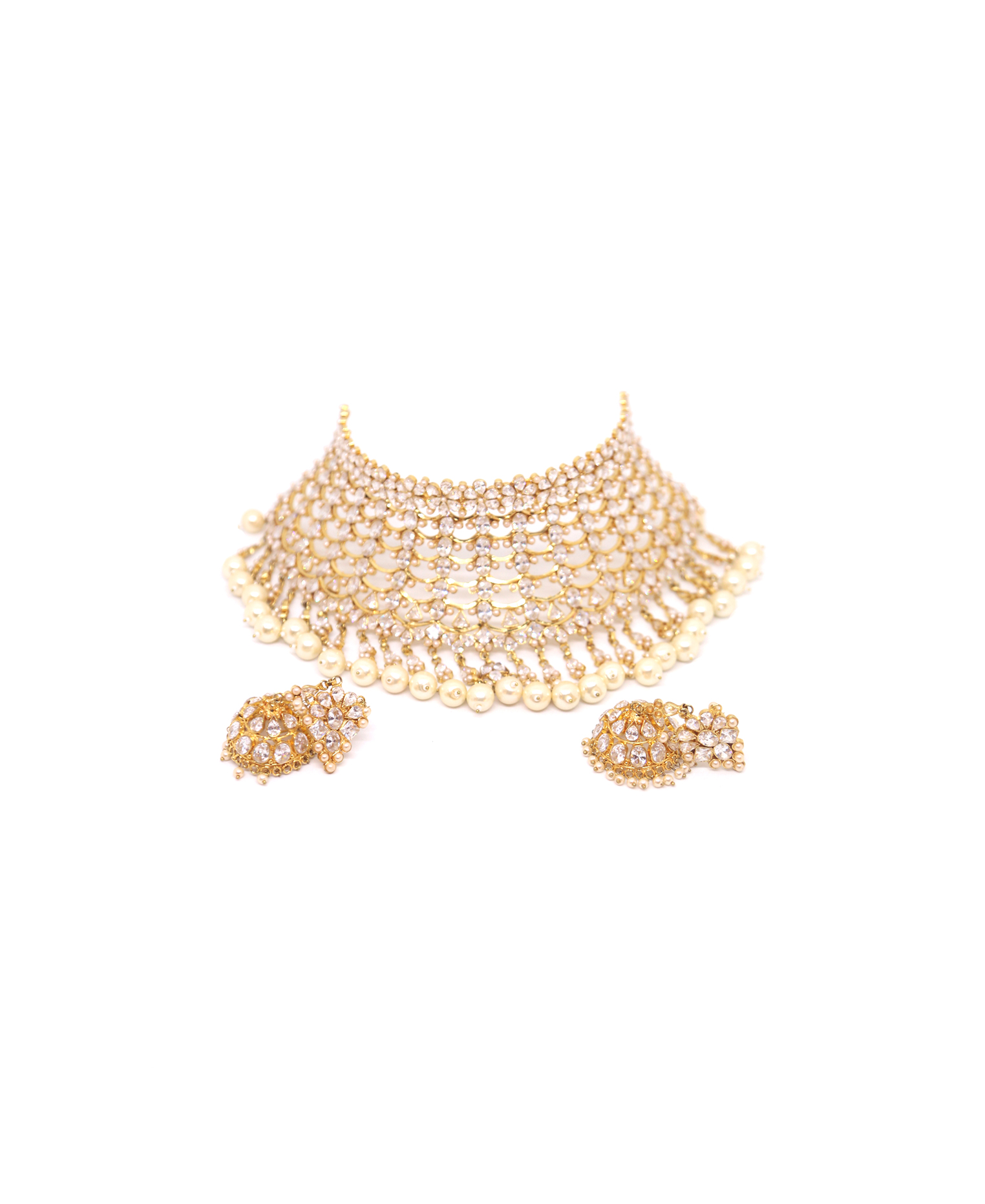 White-Golden Party Chocker Set