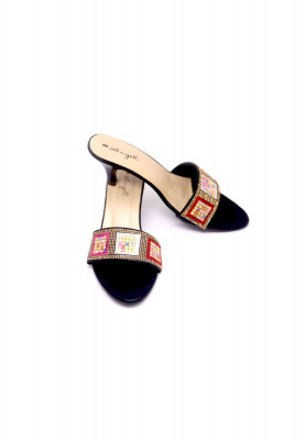 Black-pink-gold Regular pencil heel 