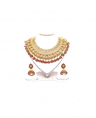 Golden stone puti necklace set